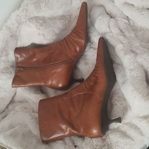 Size 8 MIA LEATHER UPPER ORANGE BOOTIES